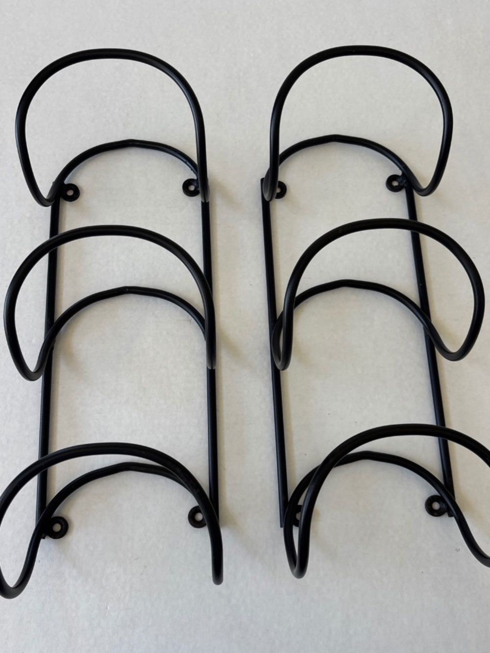 2 Blk Matt Colored Metal Storage Rack Towel Holder Wall-Mounted Multitiered Hang